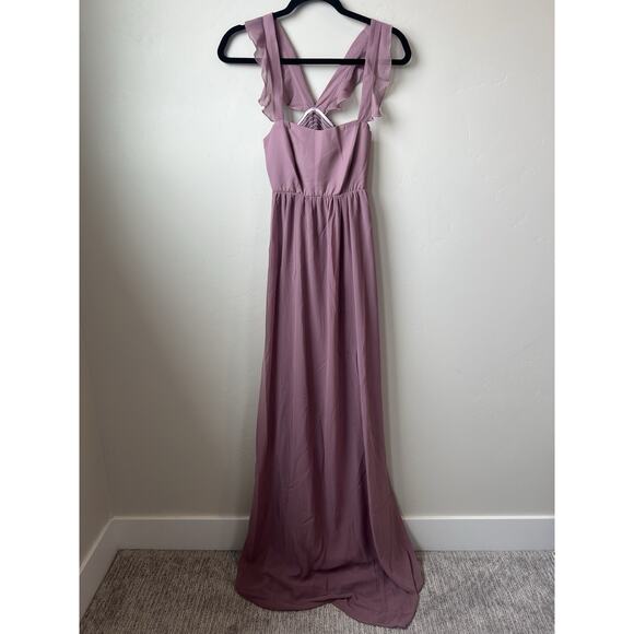 Show Me Your Mumu June Maxi Bridesmaid Formal Dress Antique Rose Chiffon NWT XXS - Picture 4 of 8